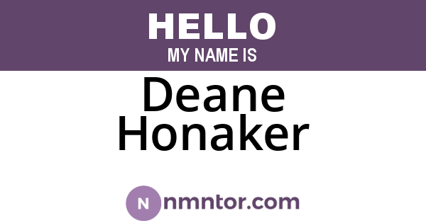 Deane Honaker