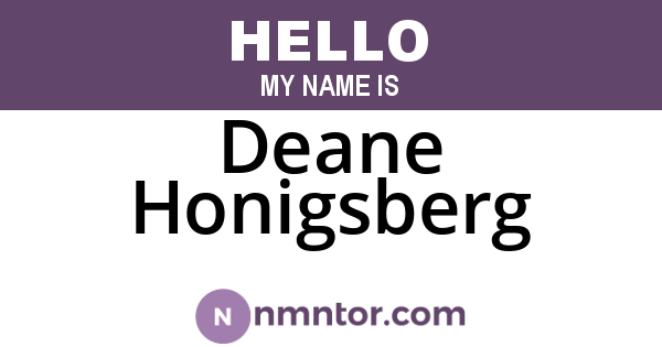 Deane Honigsberg