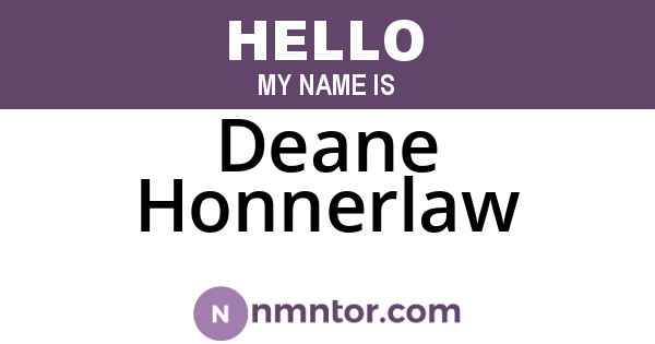 Deane Honnerlaw