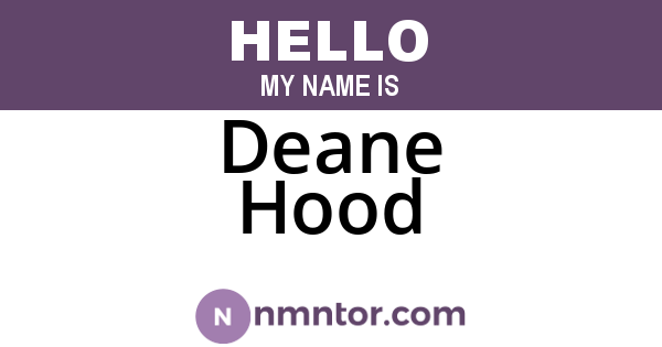 Deane Hood