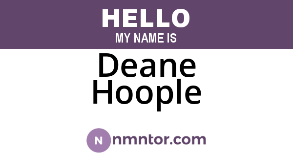 Deane Hoople