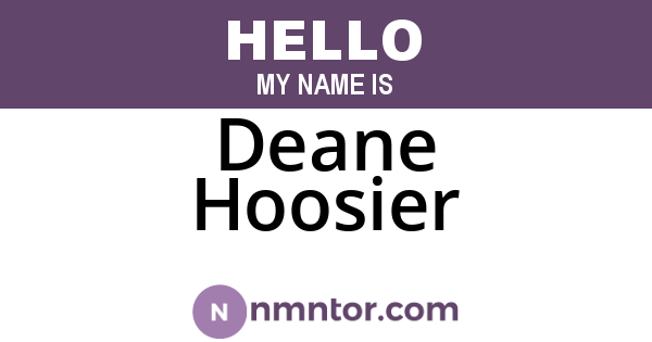 Deane Hoosier