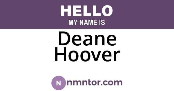 Deane Hoover