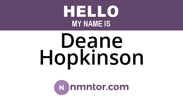 Deane Hopkinson