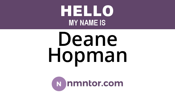 Deane Hopman