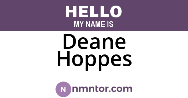 Deane Hoppes