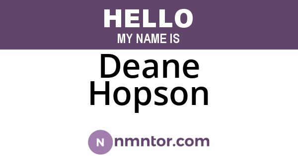 Deane Hopson