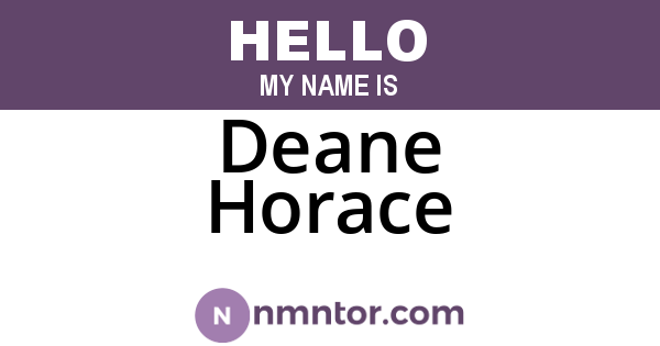 Deane Horace