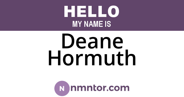 Deane Hormuth