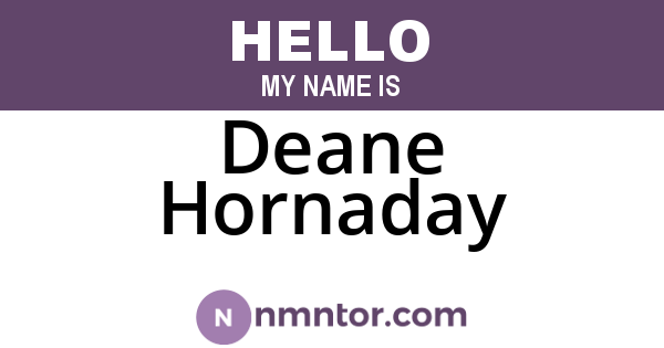 Deane Hornaday