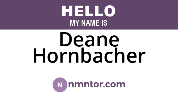 Deane Hornbacher