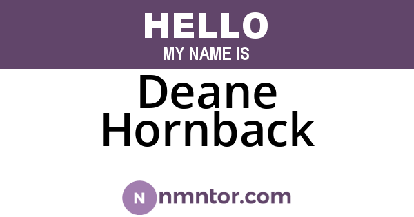 Deane Hornback
