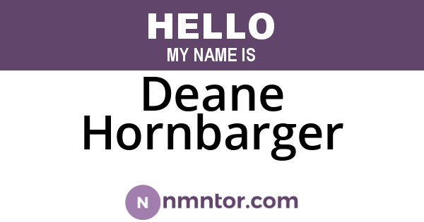 Deane Hornbarger