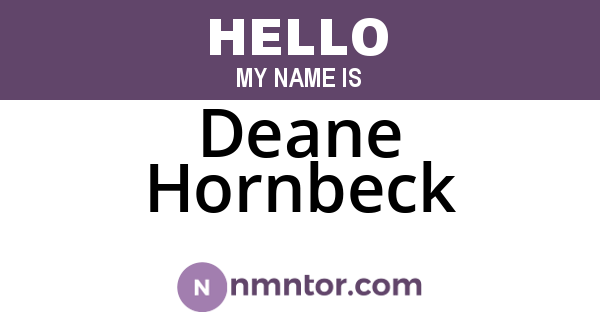 Deane Hornbeck