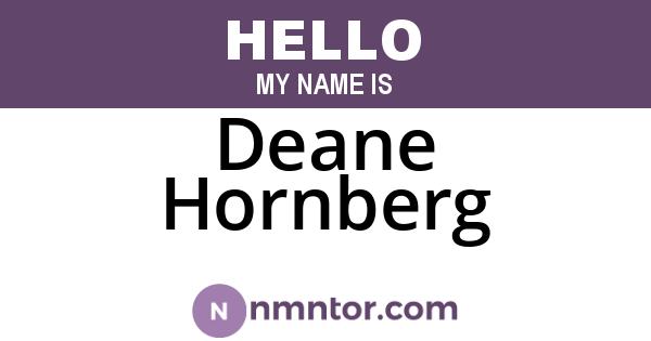 Deane Hornberg