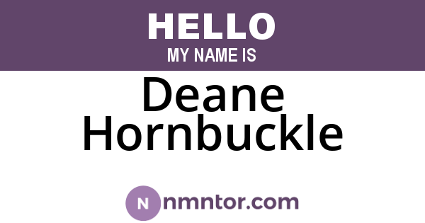 Deane Hornbuckle
