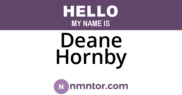 Deane Hornby