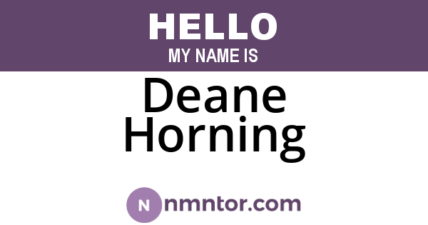 Deane Horning