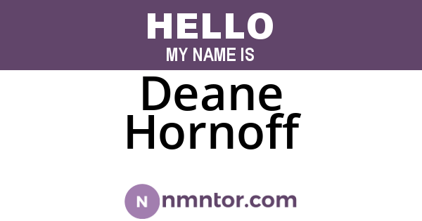 Deane Hornoff