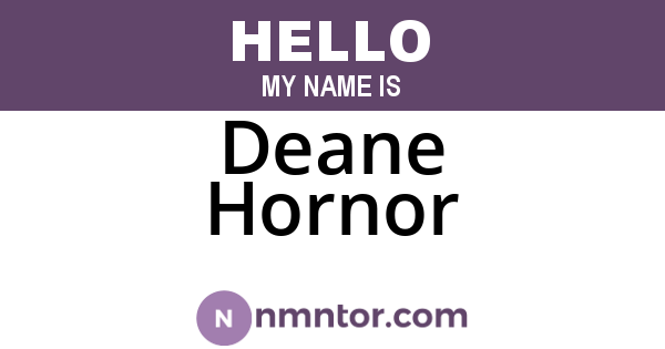 Deane Hornor