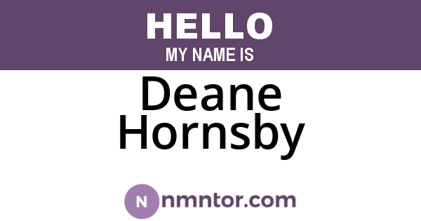 Deane Hornsby
