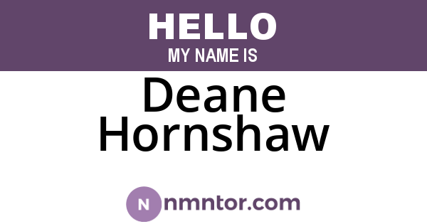 Deane Hornshaw