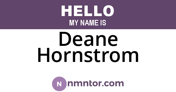 Deane Hornstrom