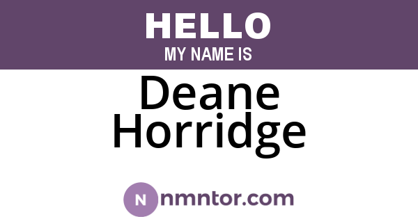 Deane Horridge