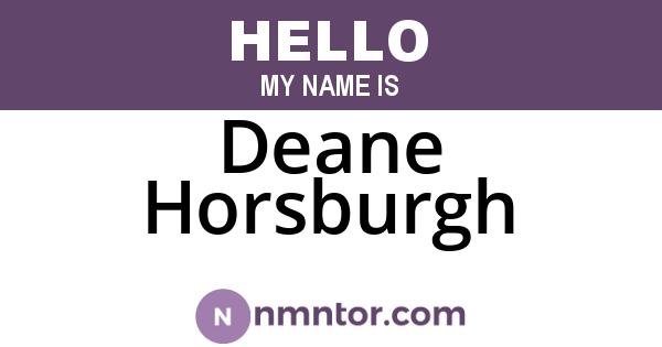 Deane Horsburgh