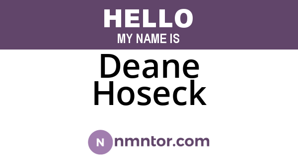 Deane Hoseck