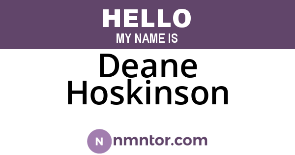 Deane Hoskinson