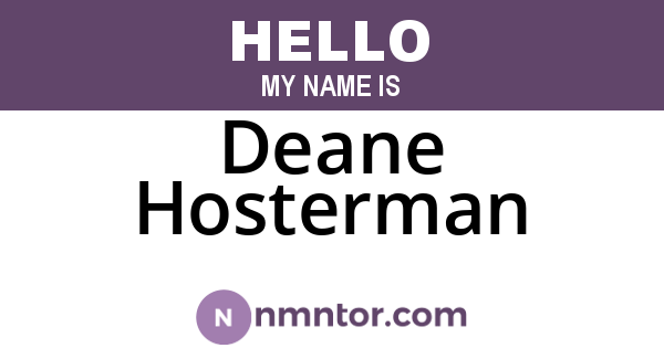 Deane Hosterman