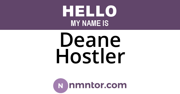 Deane Hostler