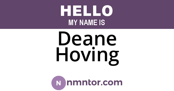 Deane Hoving