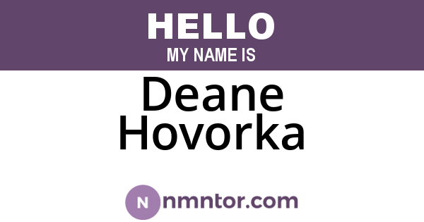Deane Hovorka