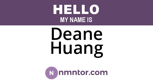 Deane Huang