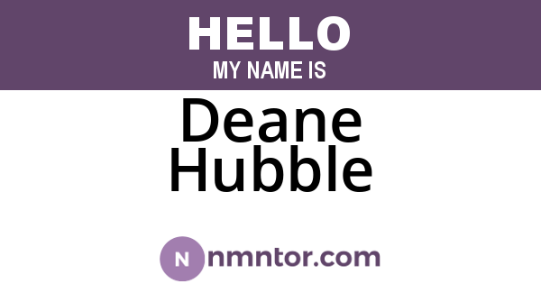 Deane Hubble