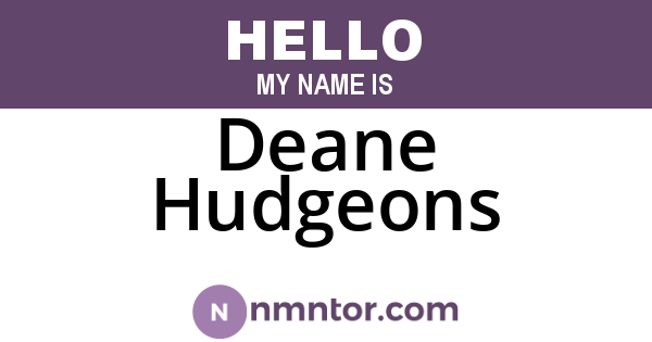 Deane Hudgeons