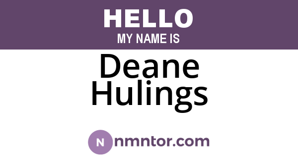 Deane Hulings
