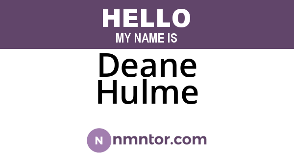 Deane Hulme