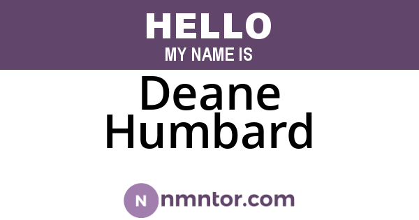 Deane Humbard