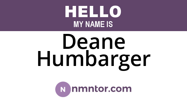 Deane Humbarger