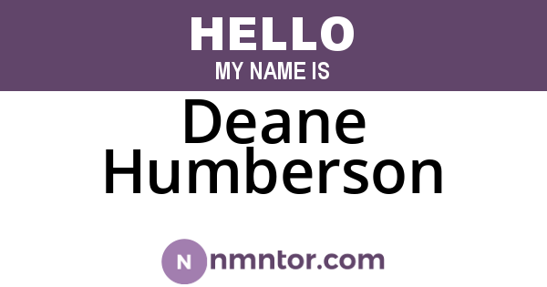 Deane Humberson