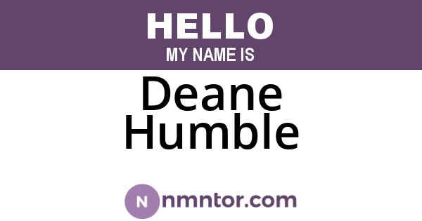 Deane Humble