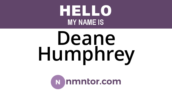 Deane Humphrey