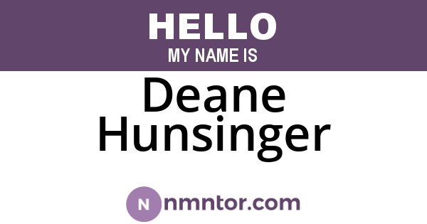 Deane Hunsinger