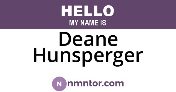 Deane Hunsperger