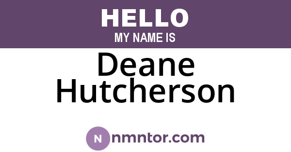 Deane Hutcherson