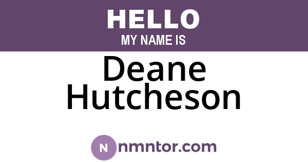 Deane Hutcheson