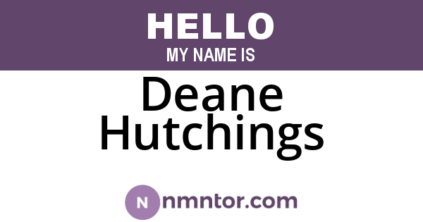 Deane Hutchings